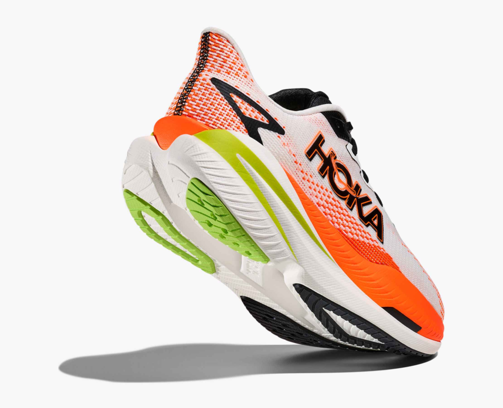 Hoka Mach X 3 Men Laufschuh White/Neon Tangerine | Ski + Sport